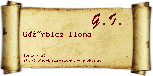 Görbicz Ilona névjegykártya